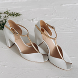 Aukštakulnės vestuvinės basutės - 9cm pakulne, Retro