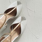 Aukštakulnės vestuvinės basutės - 9cm pakulne, Retro