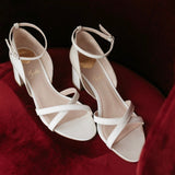 Aukštakulnės vestuvinės basutės - 6cm pakulne, Linda B6