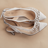 AUKŠTAKULNĖS VESTUVINĖS BASUTĖS - 5CM PAKULNE, PEARL5