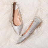 Lygiapadžiai vestuviniai bateliai smailia nosele, Flats