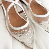 Lygiapadžiai vestuviniai bateliai siuvinėti karoliukais, Fairy Flats