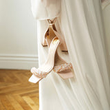 Aukštakulnės vestuvinės basutės - 7cm pakulne, Brianna