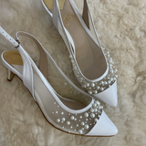 AUKŠTAKULNĖS VESTUVINĖS BASUTĖS - 5CM PAKULNE, PEARL5