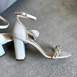 Aukštakulnės vestuvinės basutės su kristalais - 9cm pakulne, Elegance B9