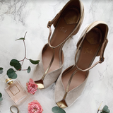 Aukštakulnės vestuvinės basutės - 9cm pakulne, Retro