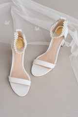 Vestuvinių batelių čiurnos papuošalas su perlais