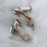 Aukštakulnės vestuvinės basutės - 9cm pakulne, Elegance B9 brocade