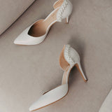 AUKŠTAKULNIAI VESTUVINIAI BATELIAI - 9CM PAKULNE, TULIP9 pearls